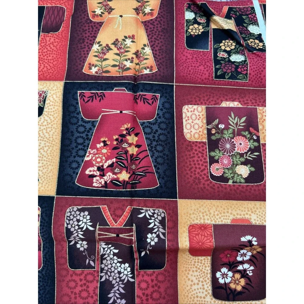Fabric Lot Quilting Crafts Sewing Art Project Cotton Prints Red Tones 6 Pc